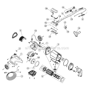 Page A Diagram and Parts List for M082570  Dirt Devil Canister Vacuum